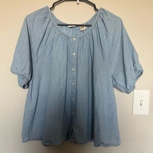 Levi's Light Blue Women's Jeans Blouse Size Large